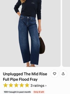 Mother- Unplugged Mid-Rise Wide-Leg Jeans - Dark Blue